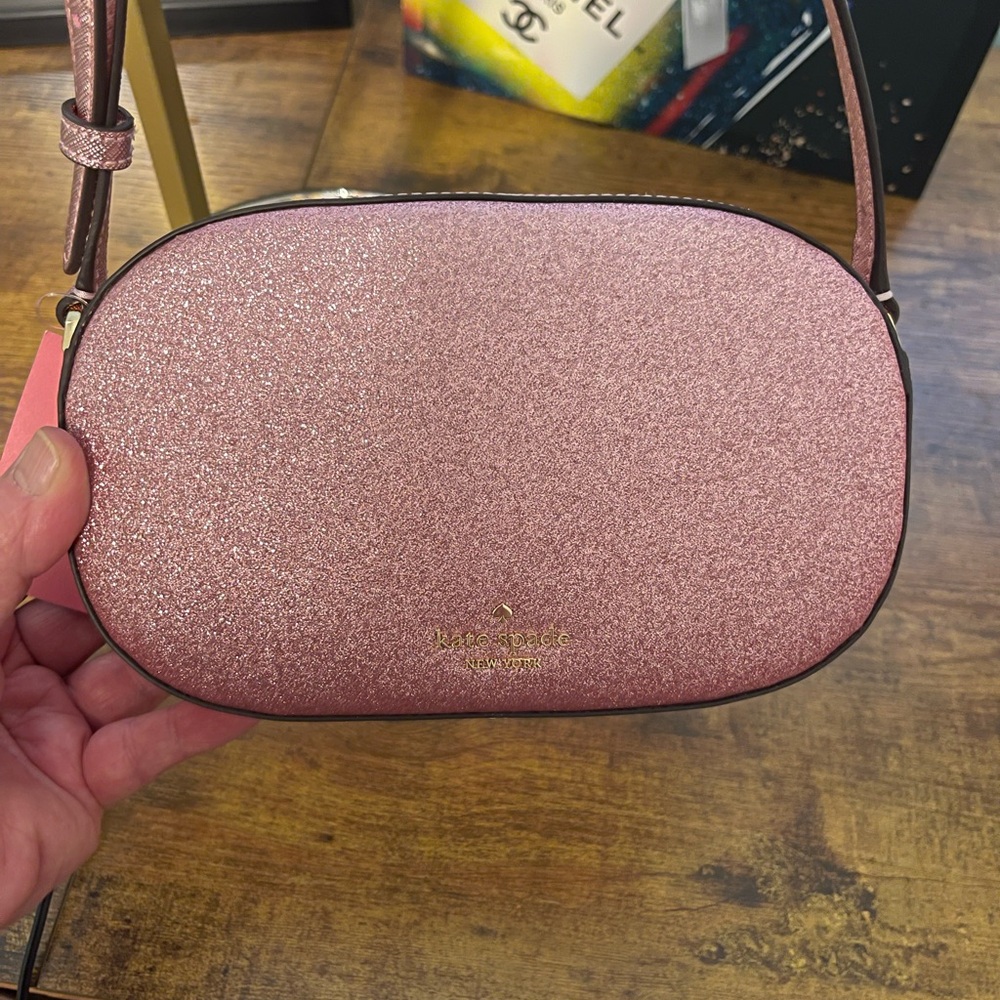 Kate Spade Rose Glitter Crossbody Bag NWT